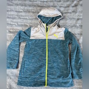 Puma Kids Teal and Gray Zip-Up Hoodie